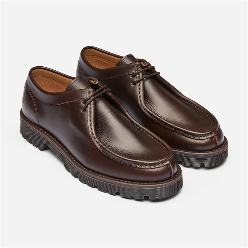 Mens Malo Lace Up Shoes Dkark Brown Leather - Image 1