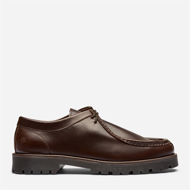 Mens Malo Lace Up Shoes Dkark Brown Leather - Image 2