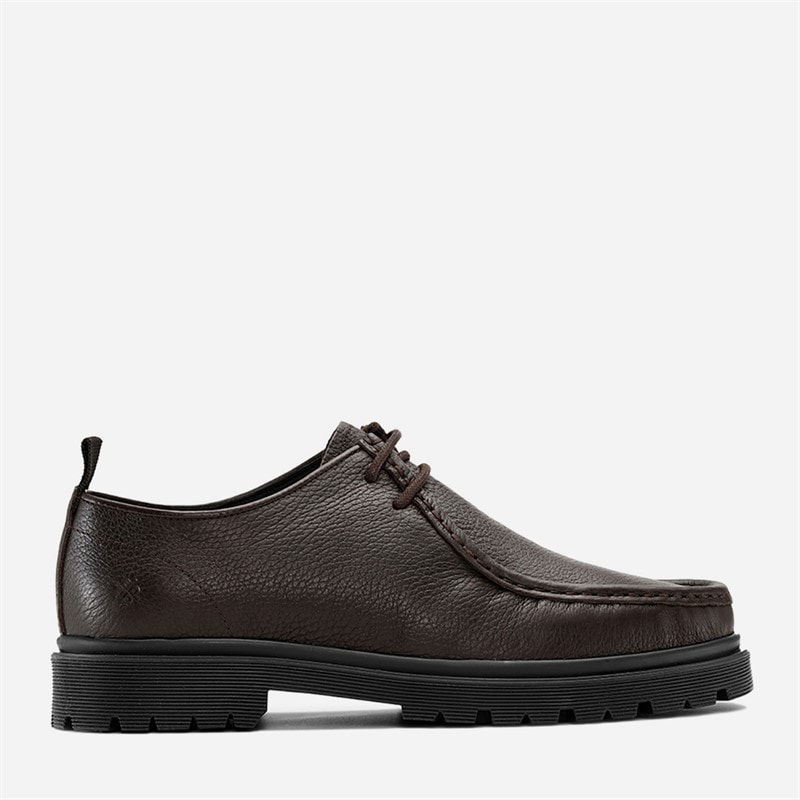 Mens Alain Lace Up Shoes Dark Brown tumbled leather - Image 2