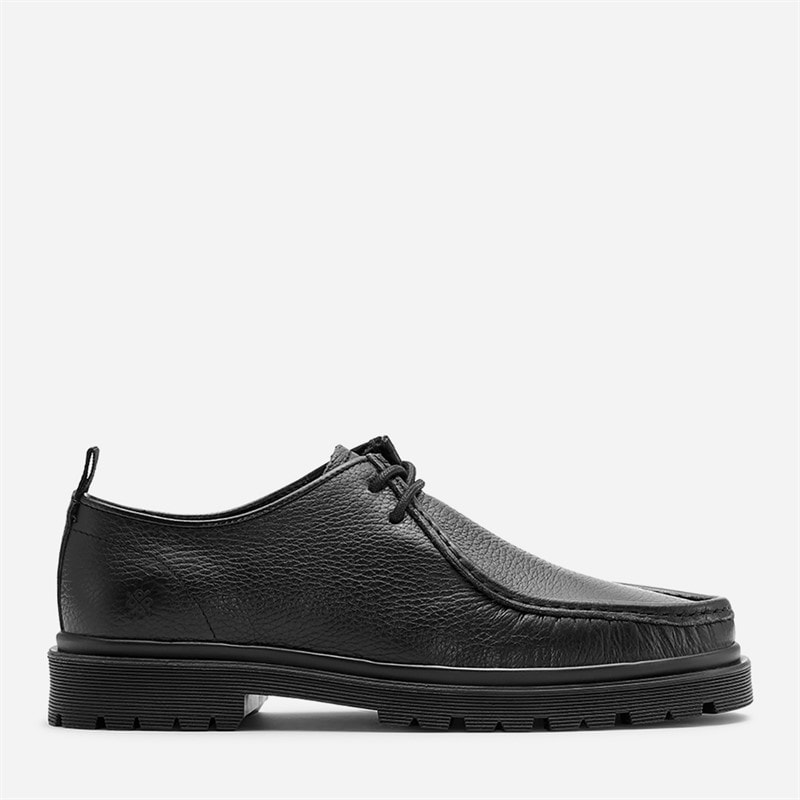 Mens Alain Lace Up Shoes Black tumbled leather - Image 2
