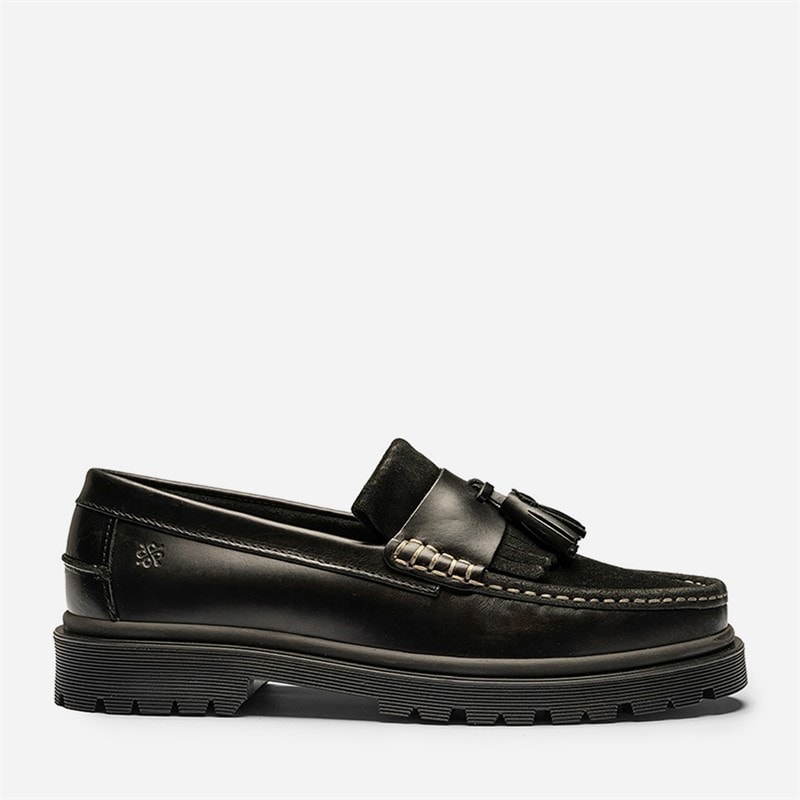 Mens Fresno 2.0 Loafers Black Leather Suede Combi - Image 2