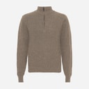 Boys GRTone Long Sleeve Half Zip Knit Sweatshirt Nature Melange