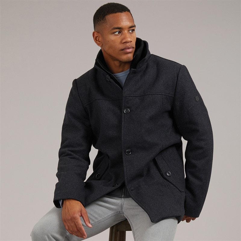 Mens Lunik Coat Charcoal Mix - Image 1