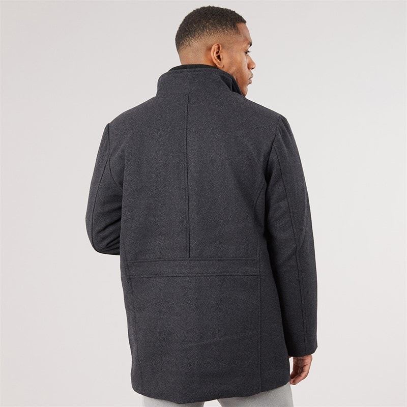 Mens Lunik Coat Charcoal Mix - Image 2
