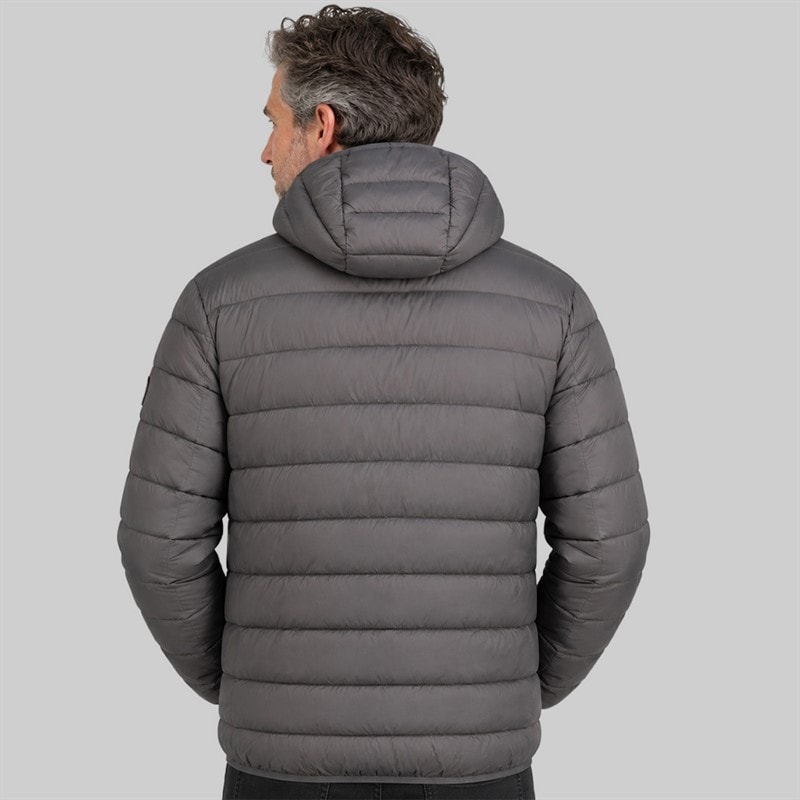 Mens Quilted Jacket Dark Grey - Image 2