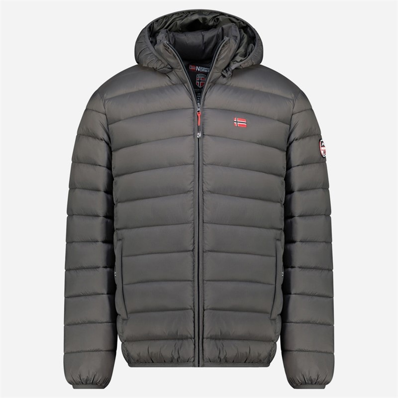 Mens Quilted Jacket Dark Grey - Image 3