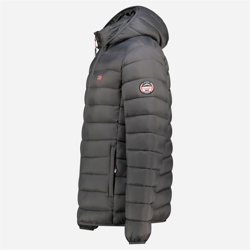 Mens Quilted Jacket Dark Grey - Image 5