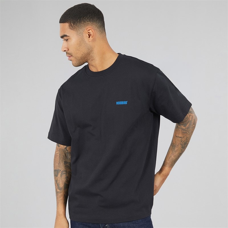 Mens Baine Wobble T-Shirt Black - Image 2
