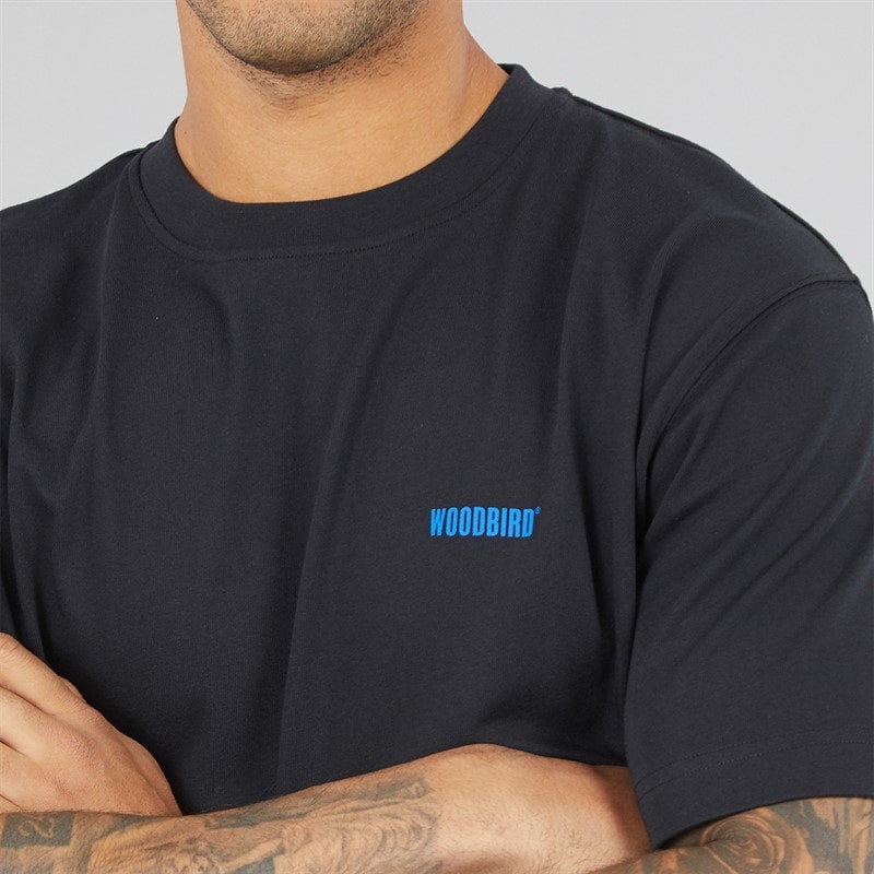 Mens Baine Wobble T-Shirt Black - Image 4