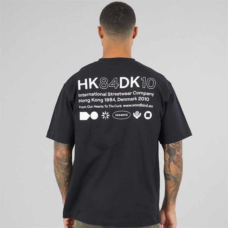 Mens Baine HKDK T-Shirt Black - Image 3