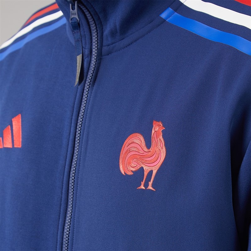 Mens FFR France Rugby Anthem Jacket Dark Blue - Image 3