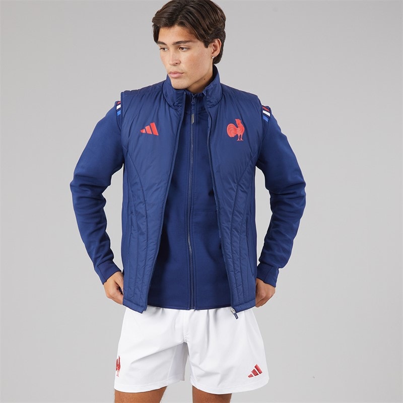 Mens FFR France Rugby Winterized Gilet Dark Blue - Image 4