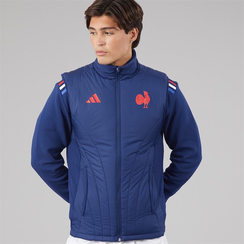 Mens FFR France Rugby Winterized Gilet Dark Blue - Image 5