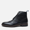 Mens Duke Leather Brogue Boots Black