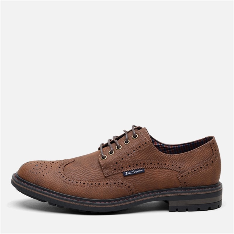 Ben Sherman Mens Spitfire Brogue Shoes Caramel