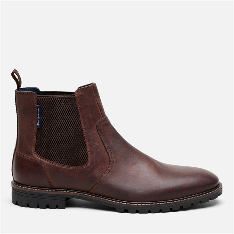 Mens Baron Leather Chelsea Boots Waxy Brown - Image 1