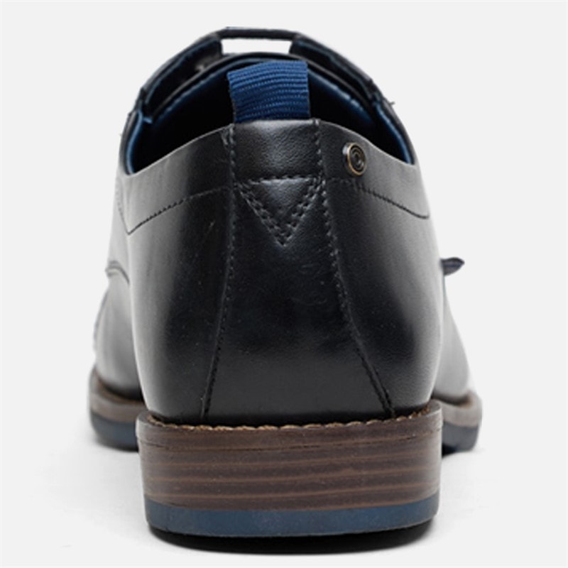 Mens Cavendish Toe Cap Shoes Black Leather - Image 4