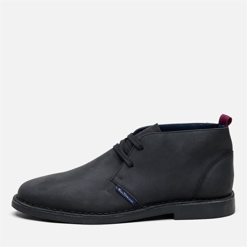 Mens Hemmings Leather Desert Boots Black Leather - Image 1