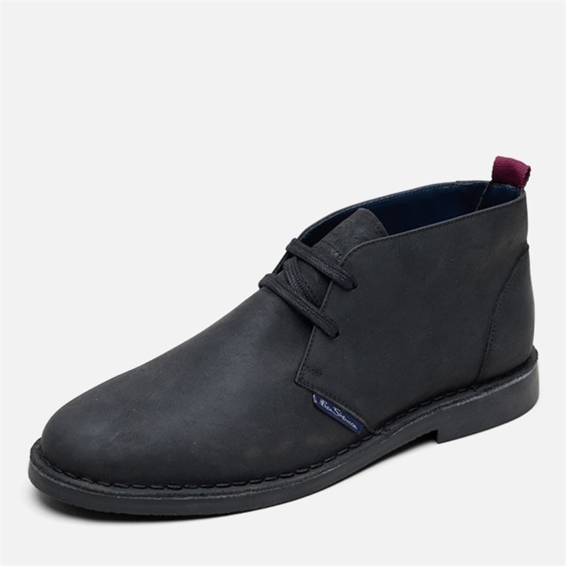 Mens Hemmings Leather Desert Boots Black Leather - Image 2