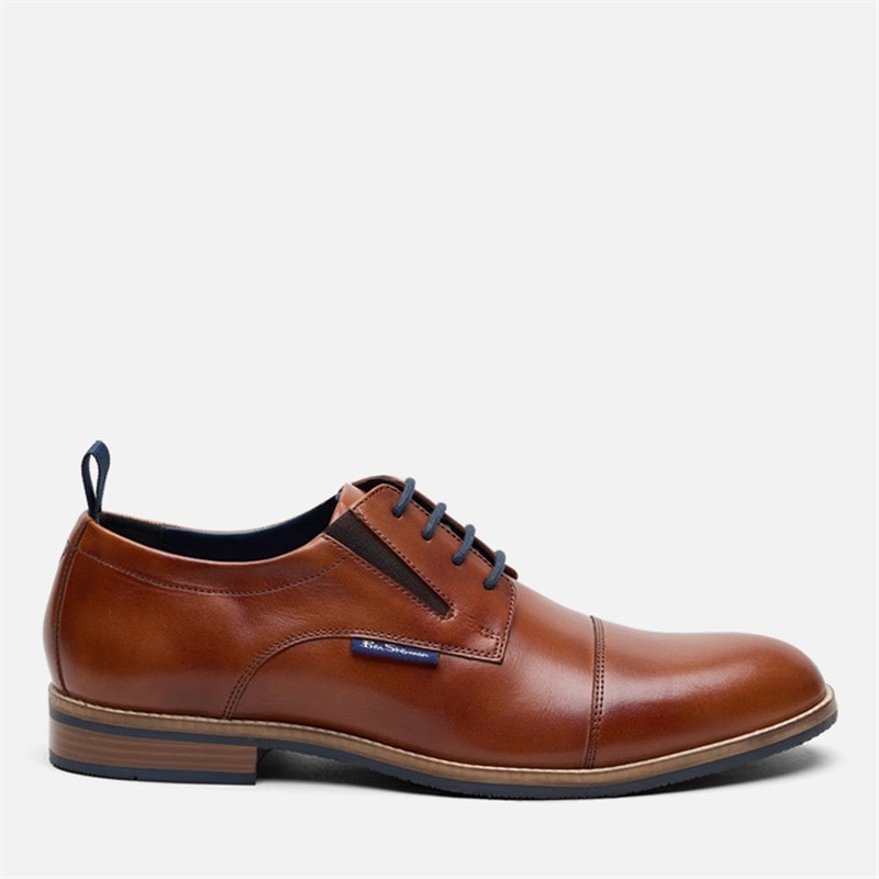 Mens Cavendish Toe Cap Shoes Tan Leather - Image 1