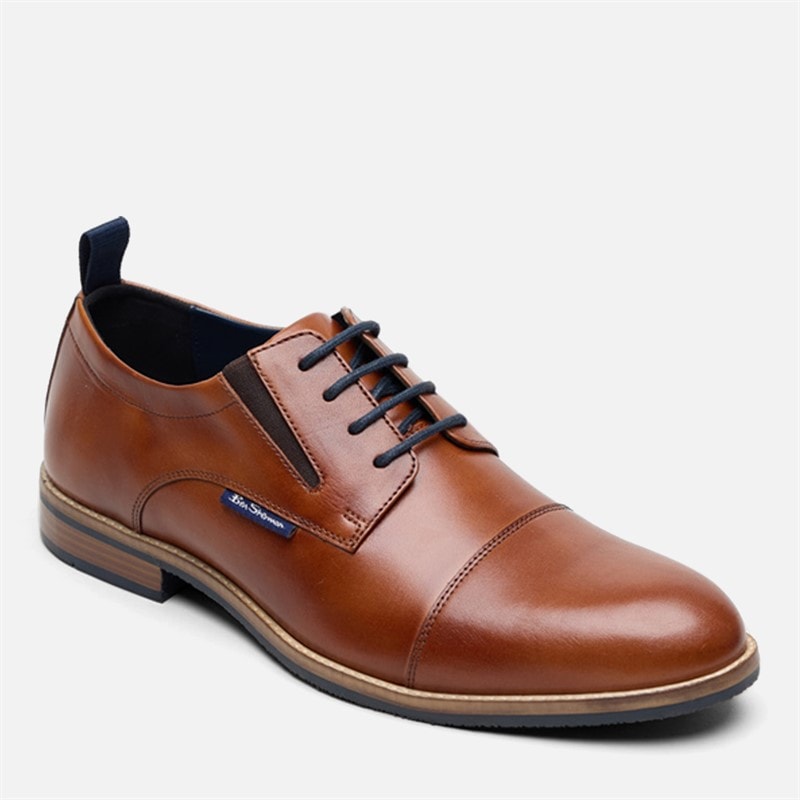 Mens Cavendish Toe Cap Shoes Tan Leather - Image 2