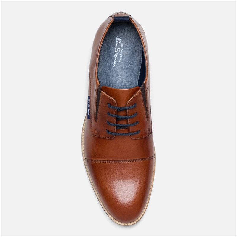 Mens Cavendish Toe Cap Shoes Tan Leather - Image 3