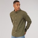 Mens Gray Long Sleeve Shirt Khaki/Jet Black