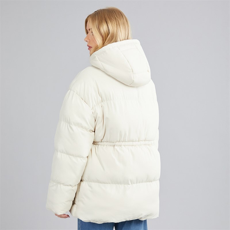 Womens Zia Short Puffer Jacket Cream - Image 2