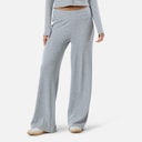 Womens Ribbed Open Hem Trousers Grey Marl