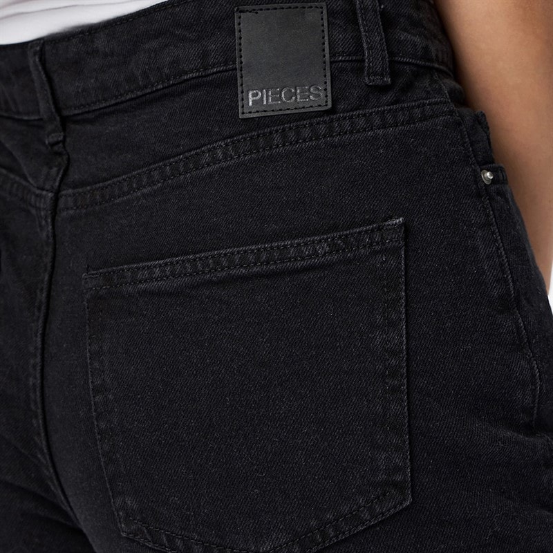 Womens Elma Wide Leg Jeans Black Denim - Image 2