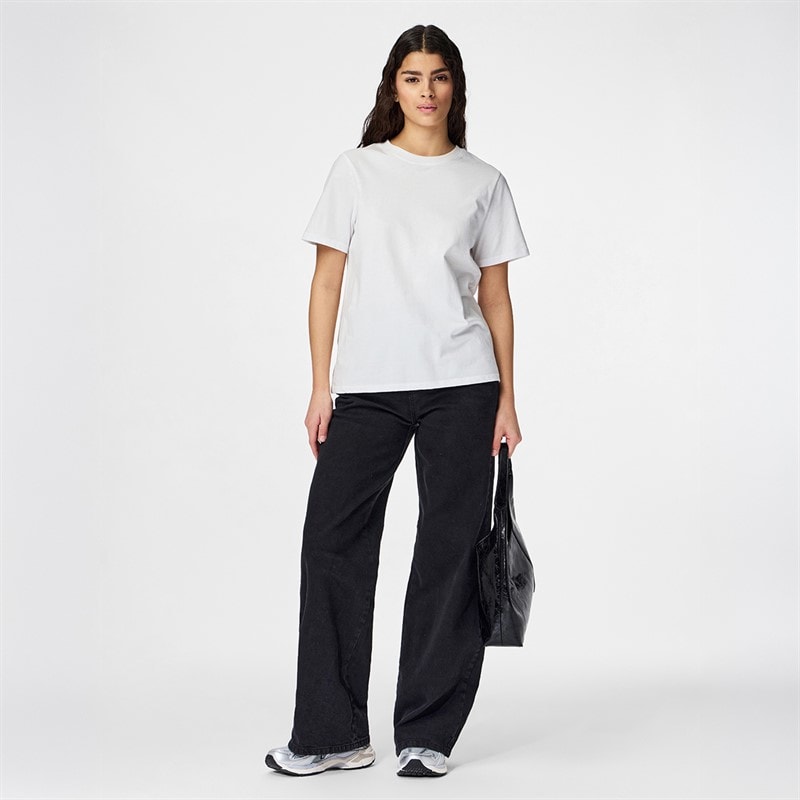 Womens Elma Wide Leg Jeans Black Denim - Image 3