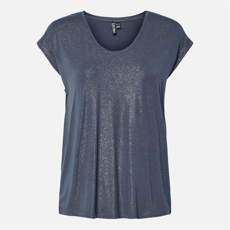Womens Alice Glitter T-Shirt Ombre Blue - Image 1