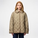 Womens Emily Short Quilted Jacket Greige