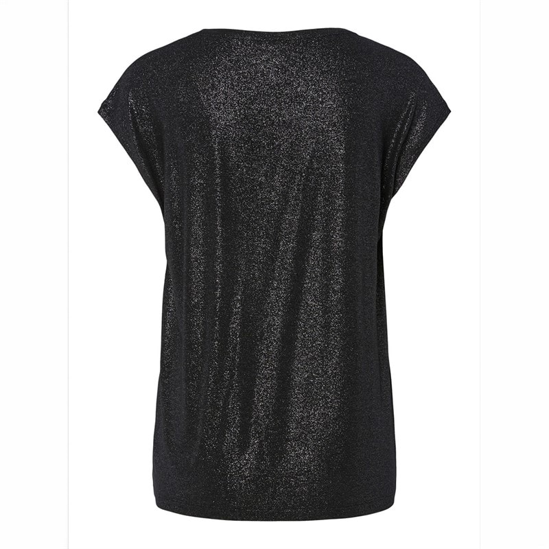 Womens Alice Glitter T-Shirt Black - Image 2
