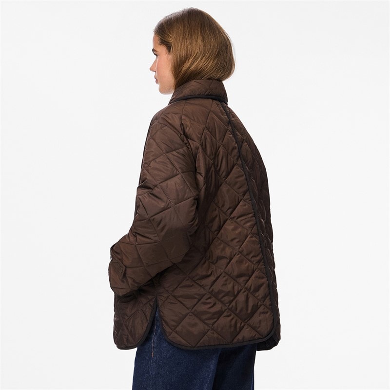Womens Emily Short Quilted Jacket Hot Fudge - Image 2