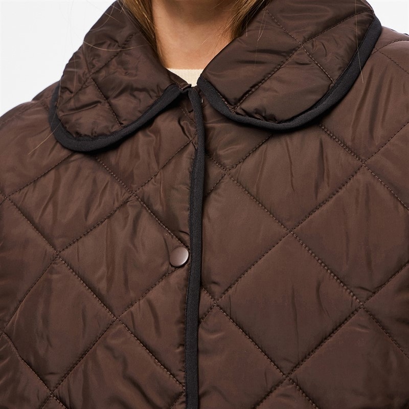 Womens Emily Short Quilted Jacket Hot Fudge - Image 4
