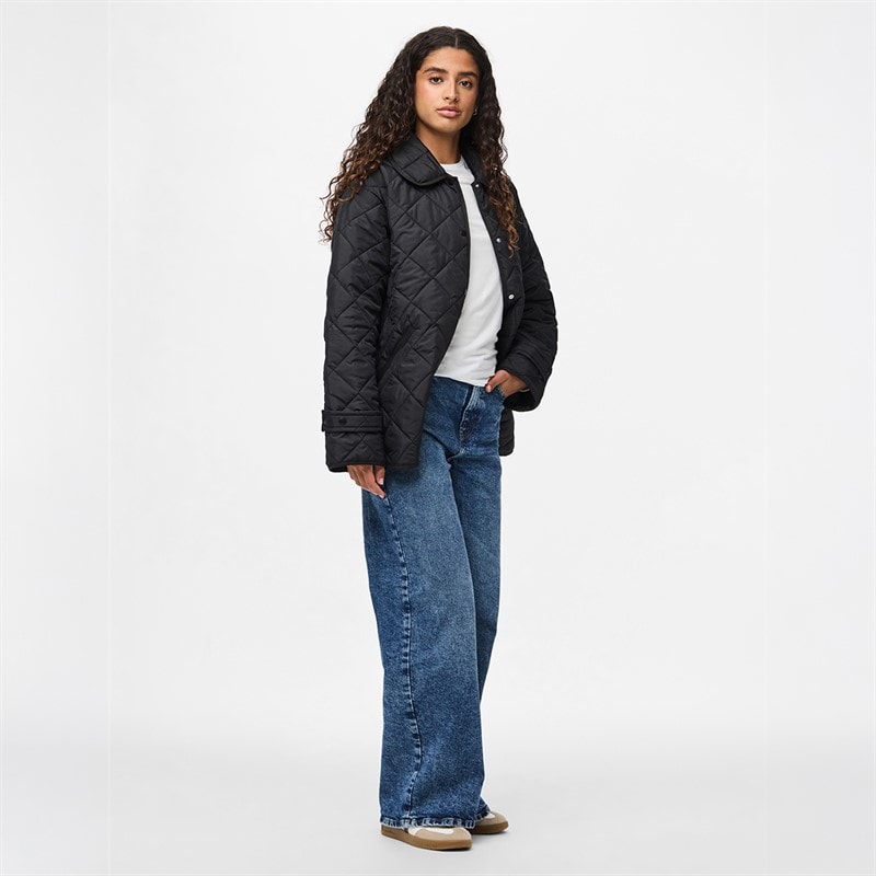 Womens Emily Short Quilted Jacket Black - Image 3