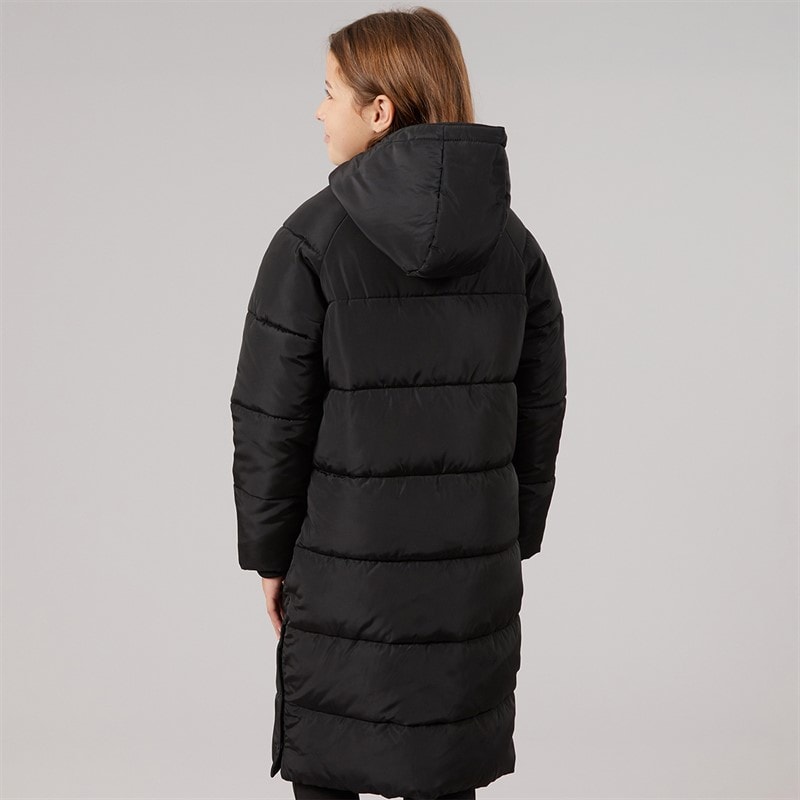 Girls Ryelle Hooded Maxi Length Puffer Coat Black - Image 2