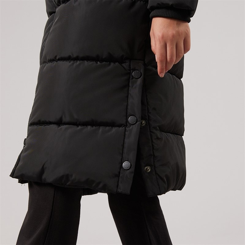 Girls Ryelle Hooded Maxi Length Puffer Coat Black - Image 5