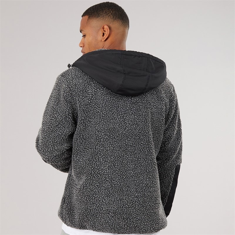 Mens Brecon Zip Through Sherpa Fleece Black Marl - Image 2