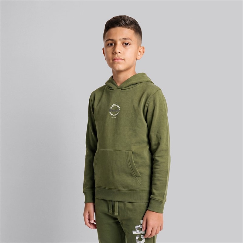 Boys Bramcat Hoodie And Joggers Tracksuit Dark Olive - Image 4