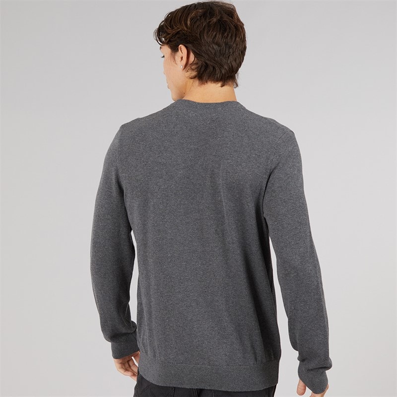Mens Doyle Knitted Jumper Dark Grey Marl - Image 2
