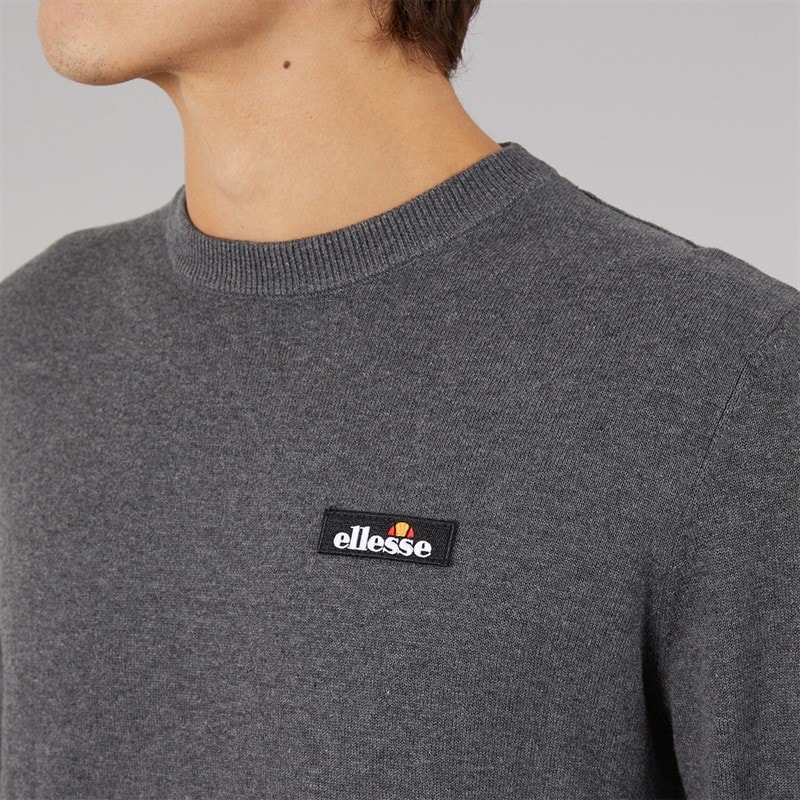 Mens Doyle Knitted Jumper Dark Grey Marl - Image 3
