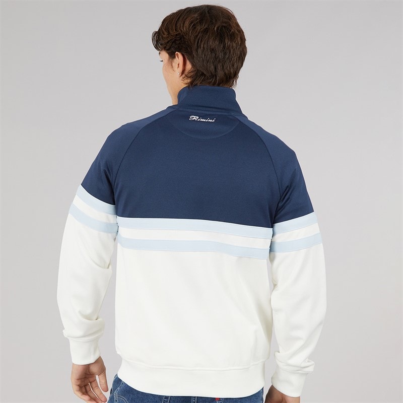 Mens Rimini Full Zip Track Jacket Off White/Navy - Image 2