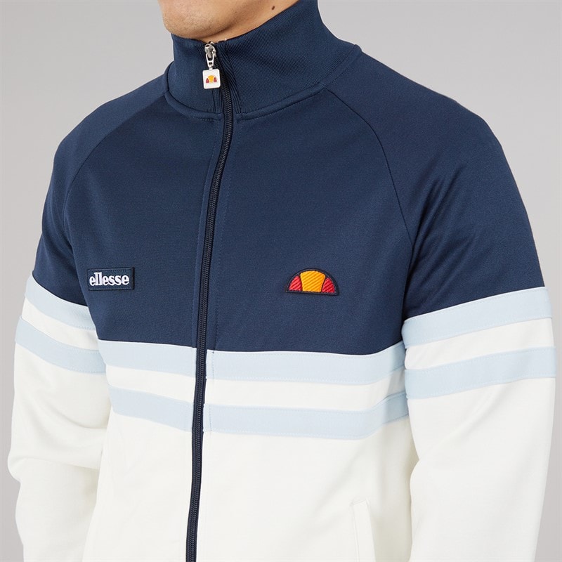 Mens Rimini Full Zip Track Jacket Off White/Navy - Image 3
