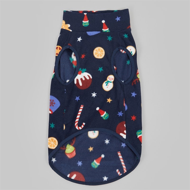 Dog Microfleece Christmas Jumper Multi Navy - Image 2