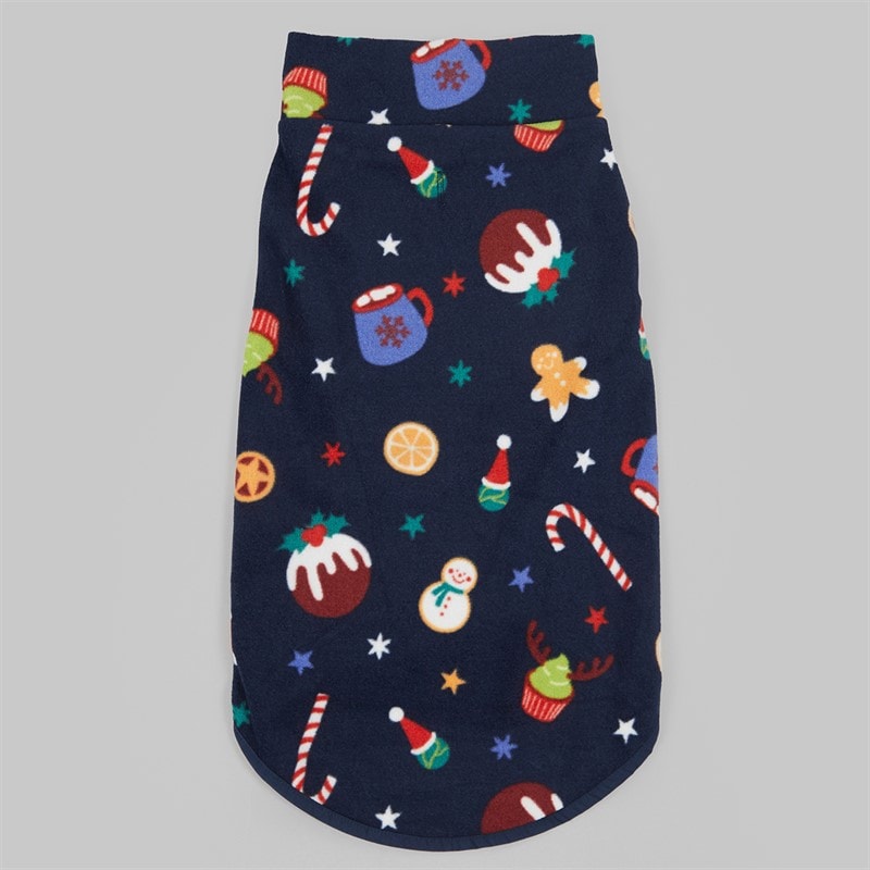 Dog Microfleece Christmas Jumper Multi Navy - Image 3