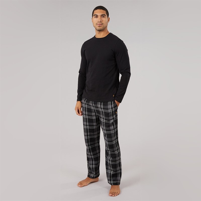 Mens Steeni Lounge Set Black/Black Check - Image 4