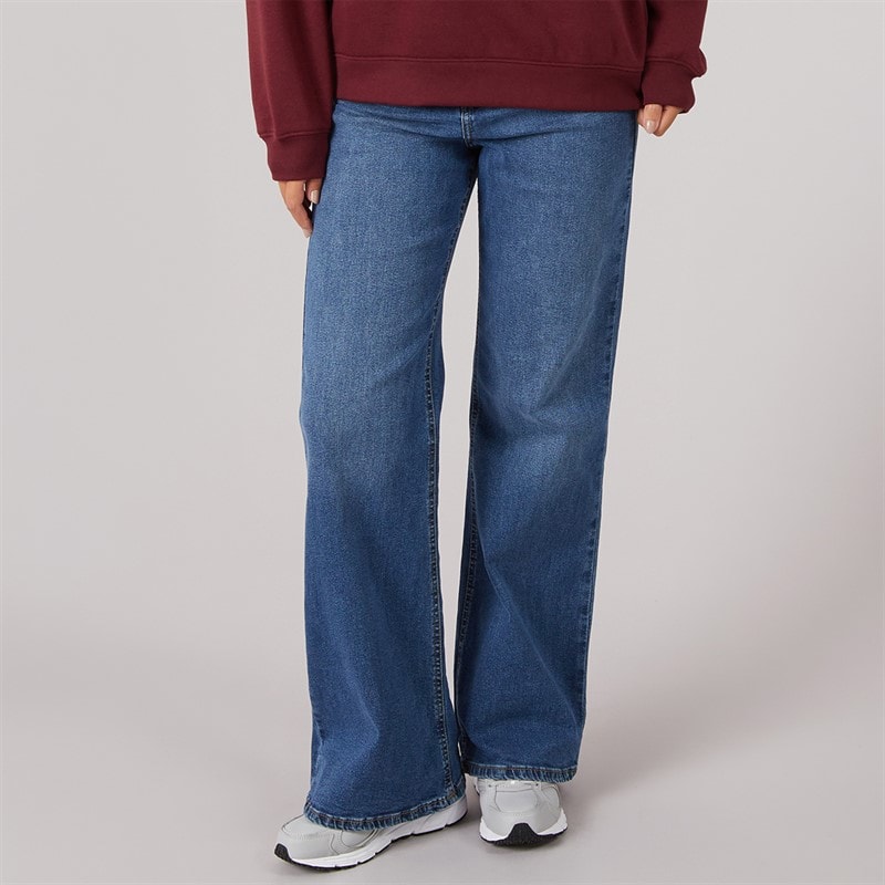 Board Angels Womens Willow Flared Jeans Mid Blue