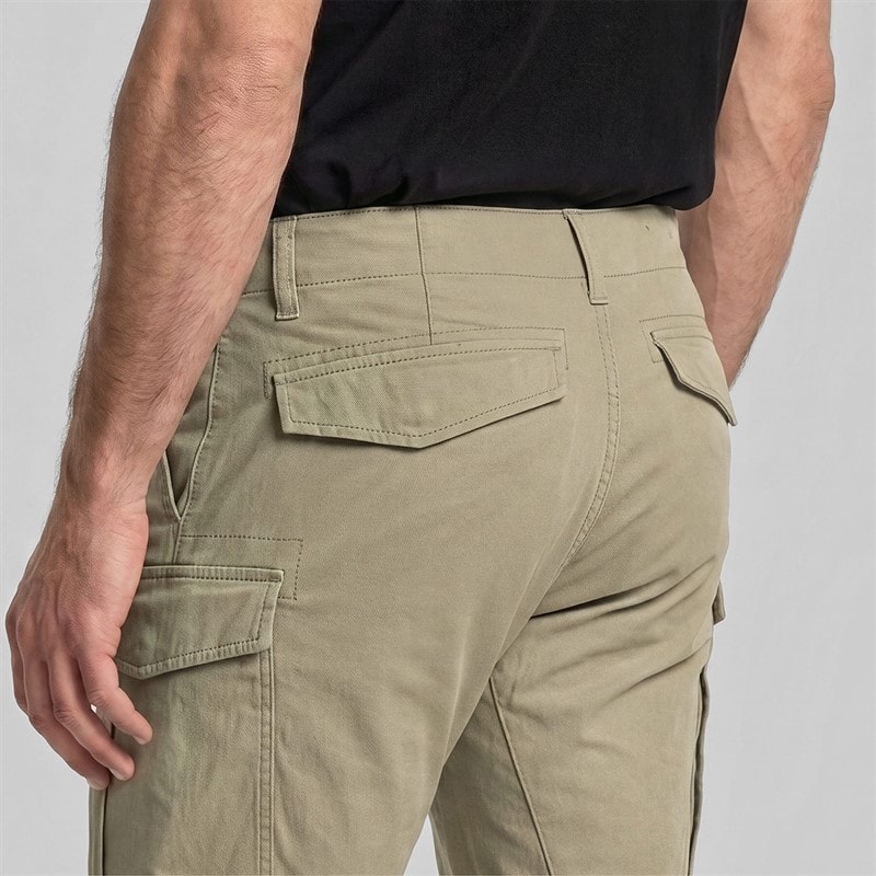 Mens Regular Tapered Cargo Trousers Dune - Image 3
